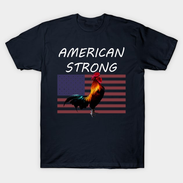 American Strong Rooster and Flag T-Shirt by Sneek661